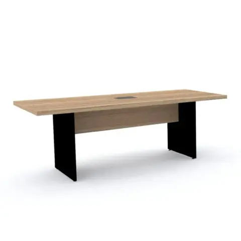 MESA RETA REUNIAO 40MM FRESNO/BRANCO